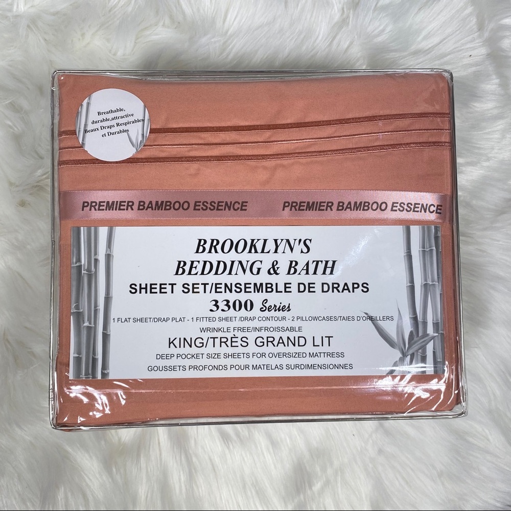 ✨SALE✨King 4pc Coral Bedsheets - Picture 3 of 6